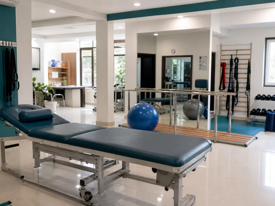 Dynamics Mend physiotherapy clinic interior with rehabilitation setup in Sector 52, Noida
