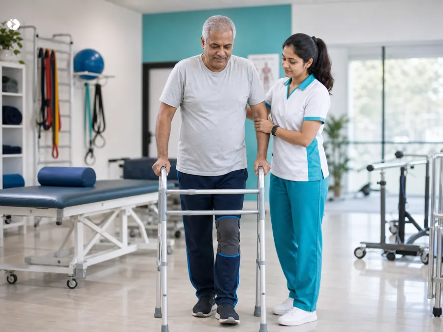Post-surgical rehabilitation physiotherapy after knee or spine surgery in Noida
